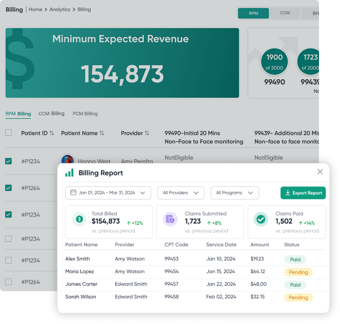 Comprehensive, Versatile & Exportable Billing Report Feature Image