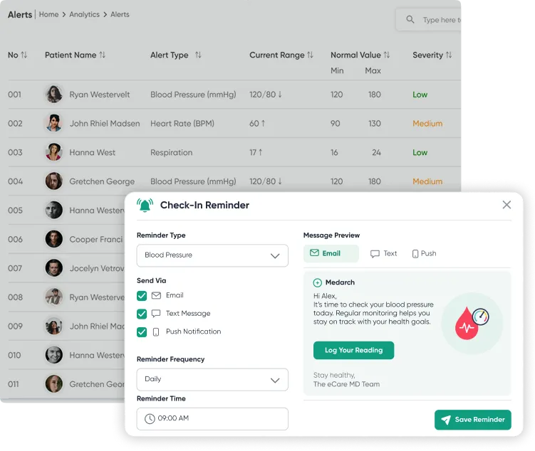 Custom Vital Check-in Reminders via Email, Text, or Push Notification Feature Image