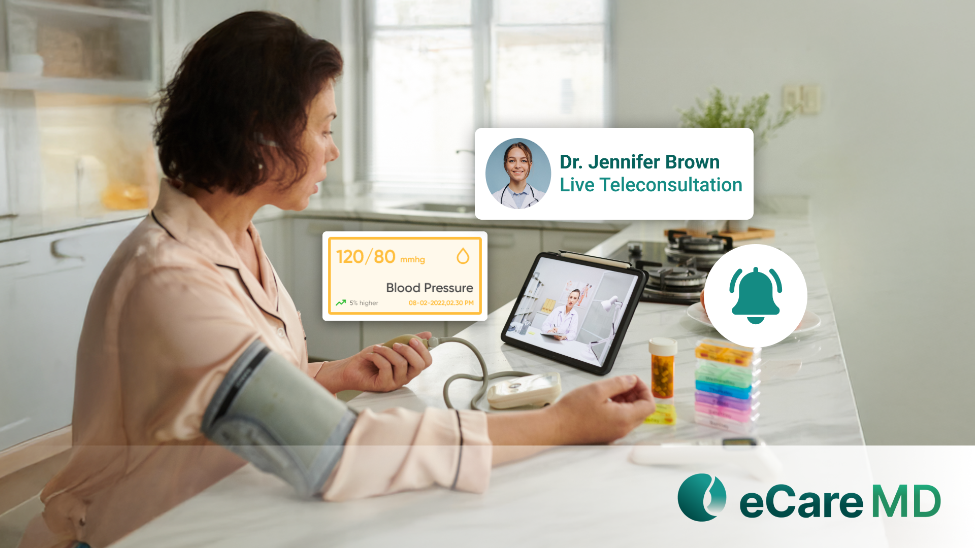 Automated Blood Pressure Monitoring with Real-Time Data Transmission Image