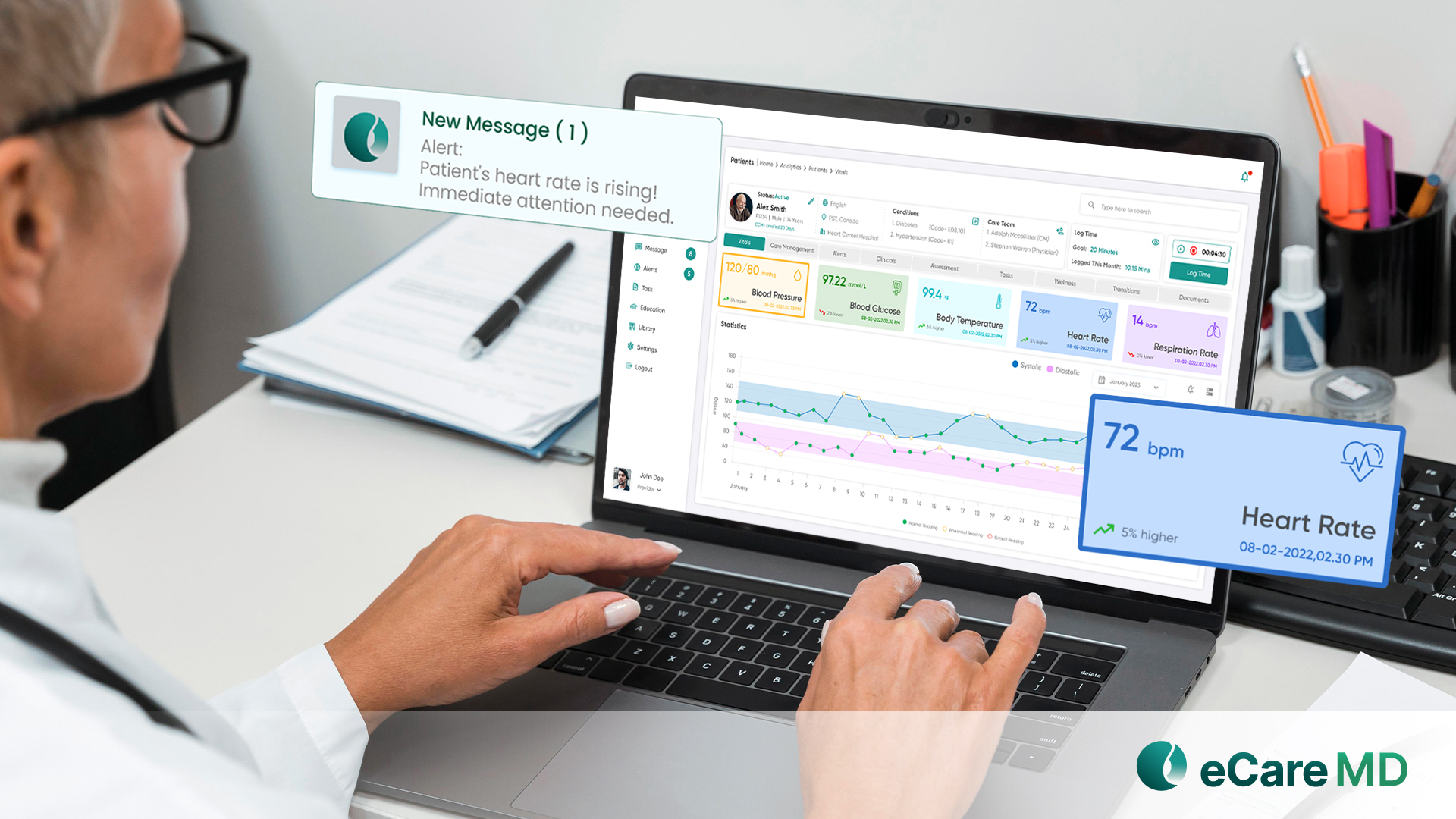 Remote monitoring of patient vitals & Alerts Mechanism Image